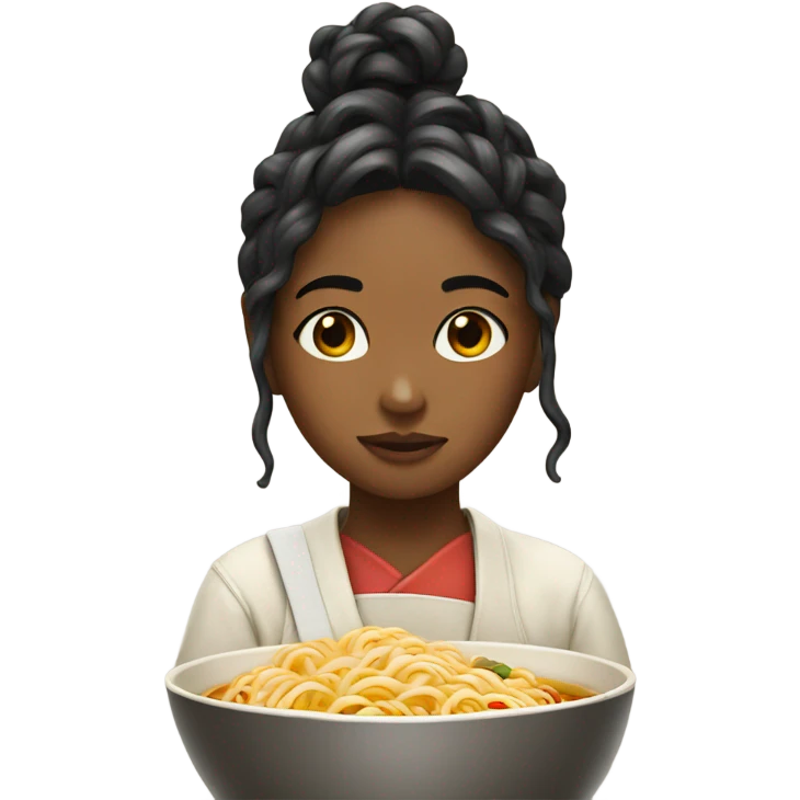 Girl in ramen emoji