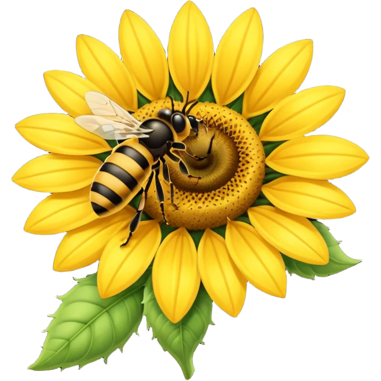  girasol y una aveja grande emoji