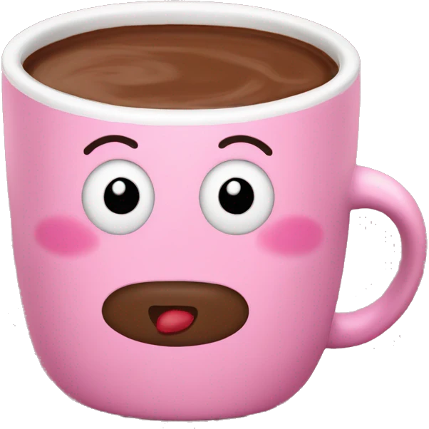 Hot Choco in pink reindeer mug emoji