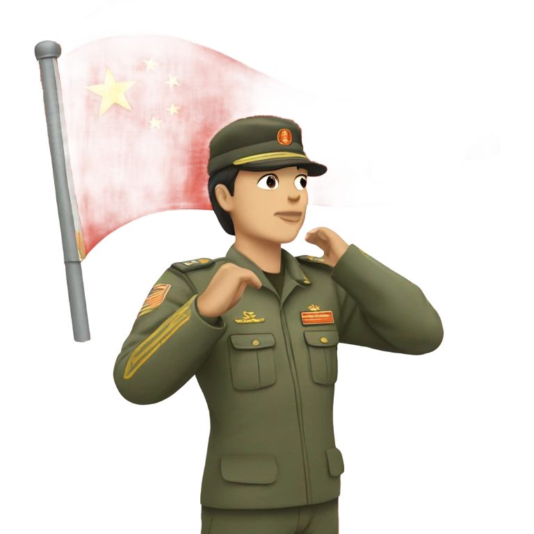 salute with chinese flag emoji