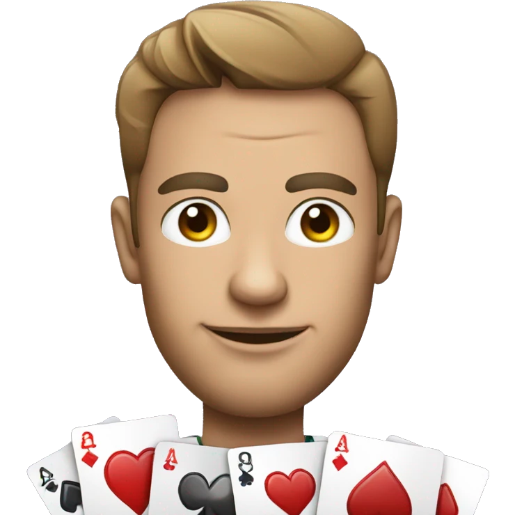 poker player with poker cards emoji