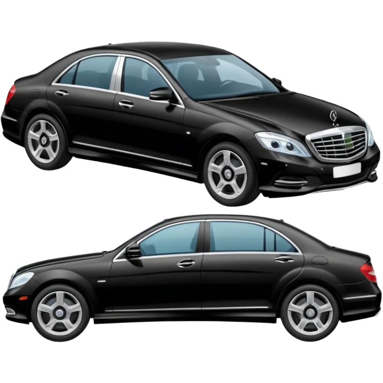 Crée-moi une voiture noire, berline, très classe La voiture  en long 2025classe S. emoji
