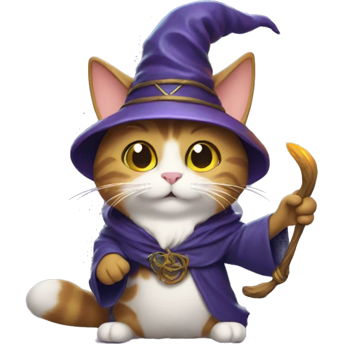 Wizard cat casting a spell emoji