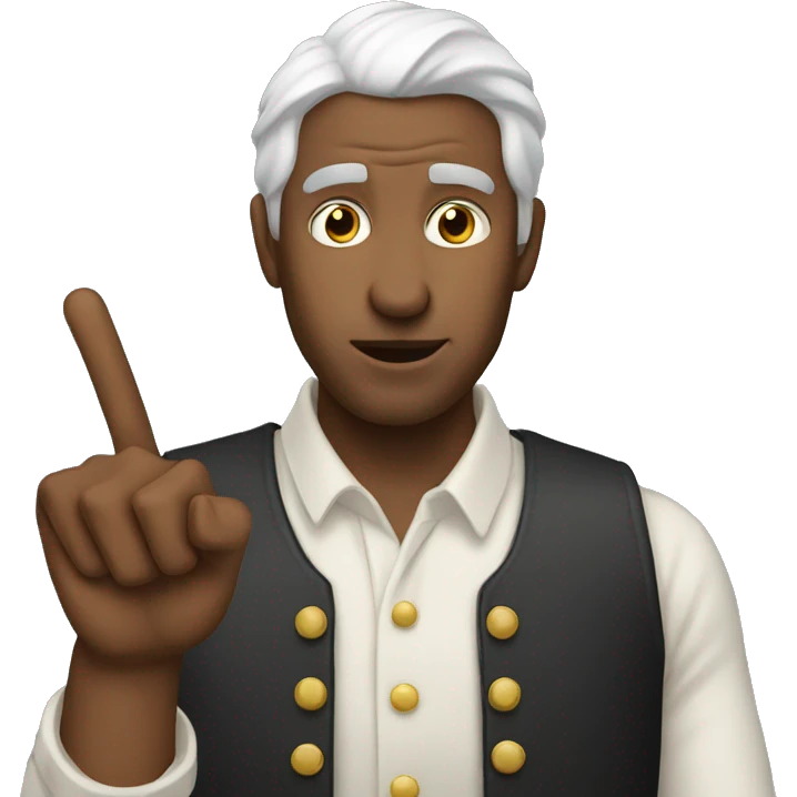 MAN SAYING SOMETHING DECORATIVELY WHILE DOING FINGERGUN emoji