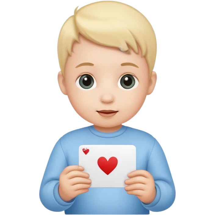 Baby holding card emoji