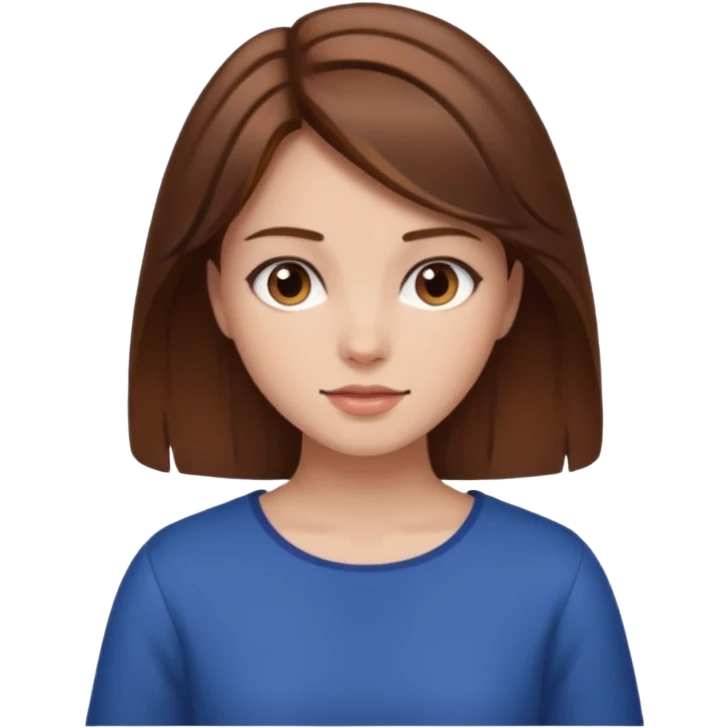 Chica con pelo marron aesthetic emoji