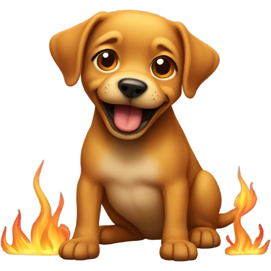 Dog pooping fire emoji