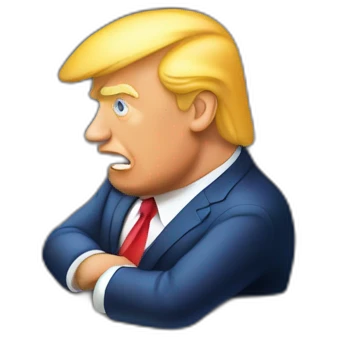 Donald Trump who is on the edge of a building emoji