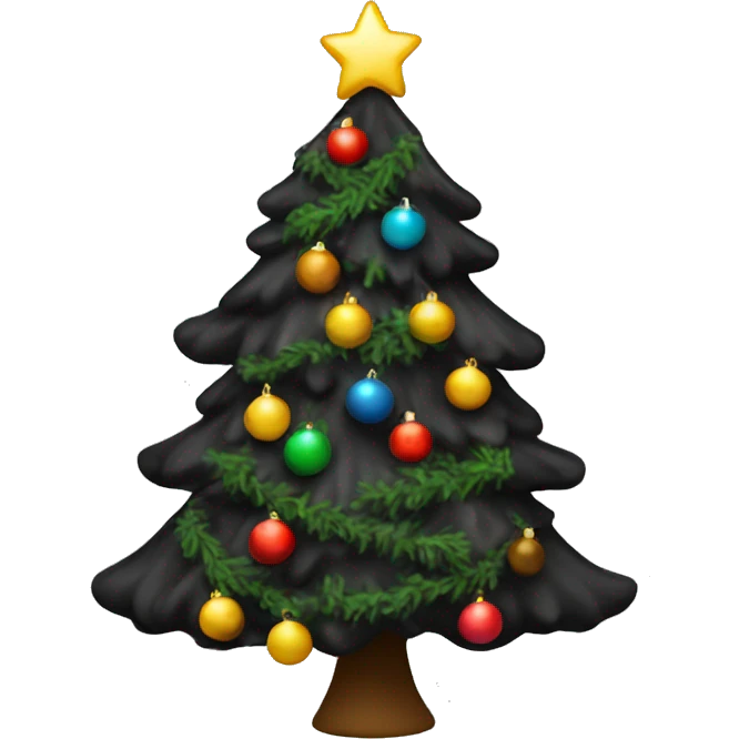 Black decorated Christmas tree  emoji
