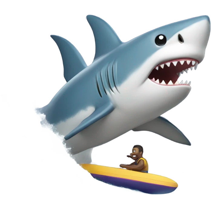 Shark riding a wave emoji
