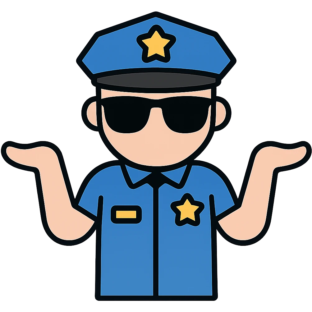 Add sunglasses to the police officer, keep the same style, no background. emoji