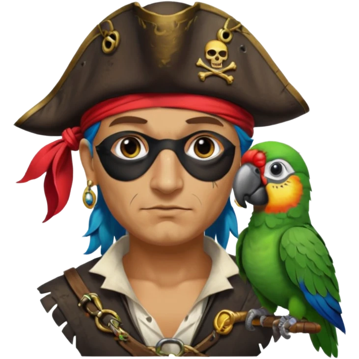 pirate and parrot emoji