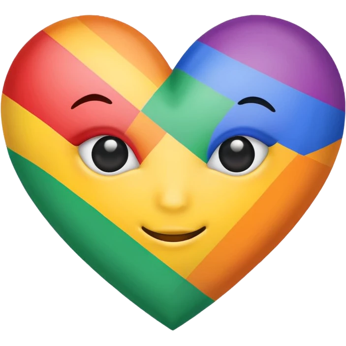 Heart eye emoji with pride flags instead of the hearts emoji