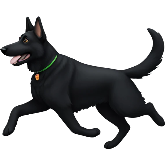 Black german shepherd running emoji
