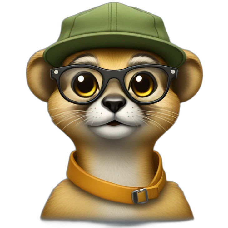Suricate avec casquette et lunette emoji