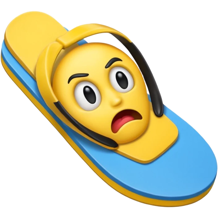 Angry emoji holding flip flop emoji