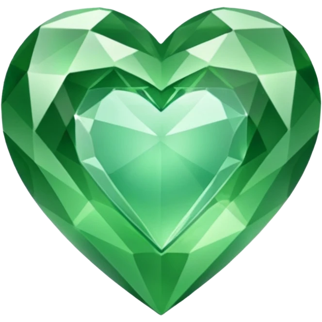 green heart with crystal effect emoji