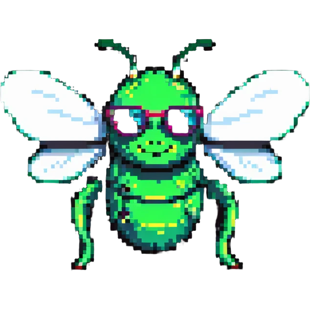 green bee wearing sunglasses emoji
