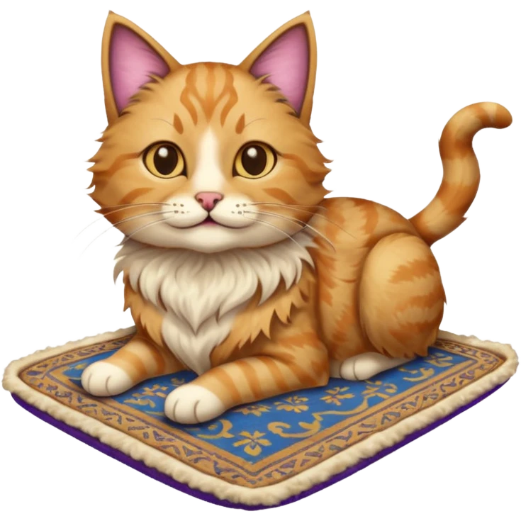 cat suffer on flying carpet emoji