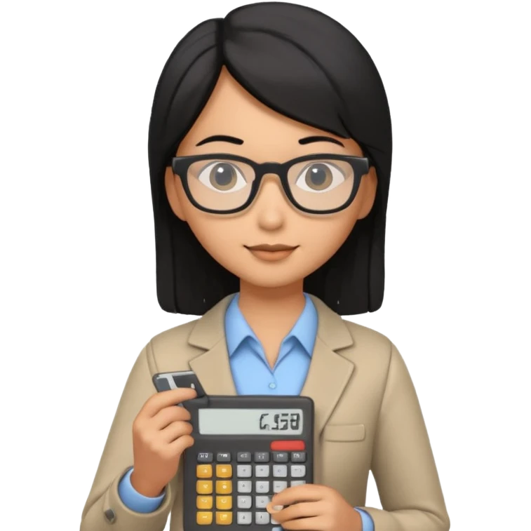 insurer audit person with a calculator 3d render emoji