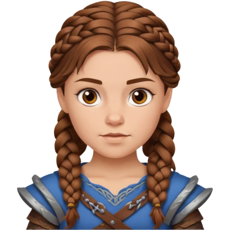 Girl viking brown hair emoji