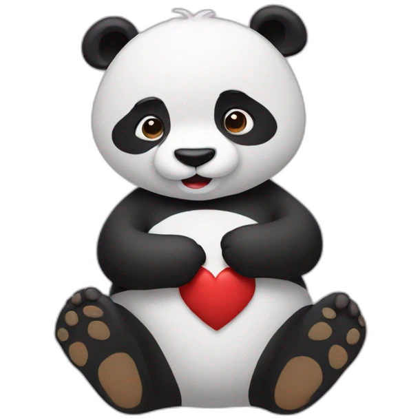 À panda forming a heart with his hands emoji