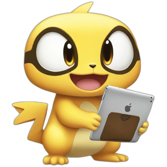 pokemon with ipad emoji