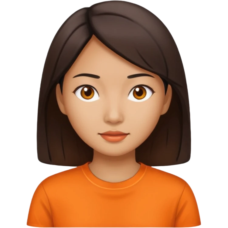 Asian woman with orange shirt emoji