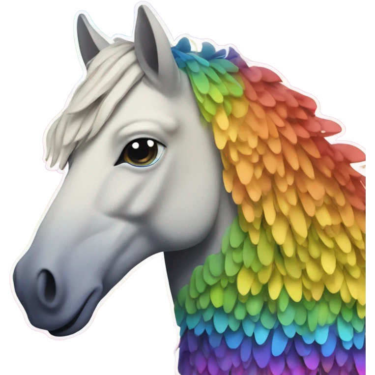 fish horse in front of rainbow trees emoji