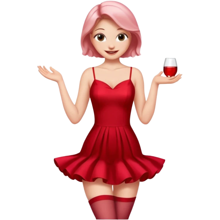 Rosé with short sexy red dress emoji
