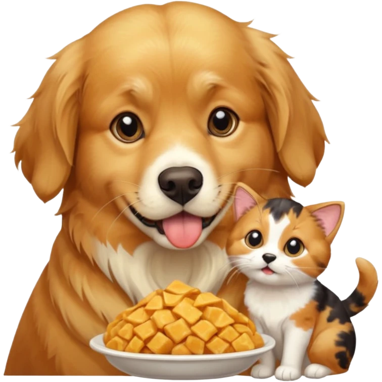 Dog eating cat emoji