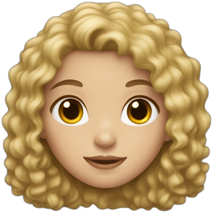 caucasian girl with dark curly hair emoji
