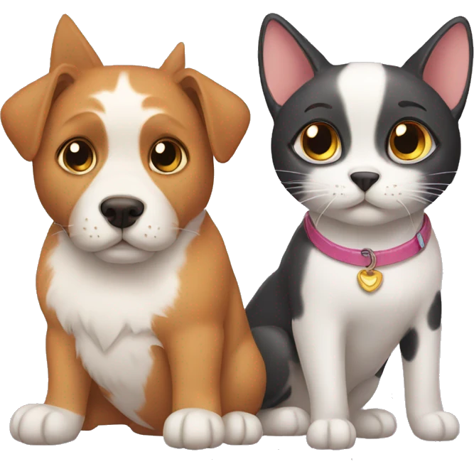 Cat and dog  emoji