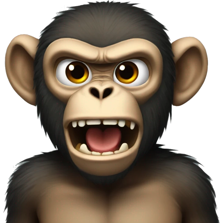 Extremely creepy angry monkey  emoji