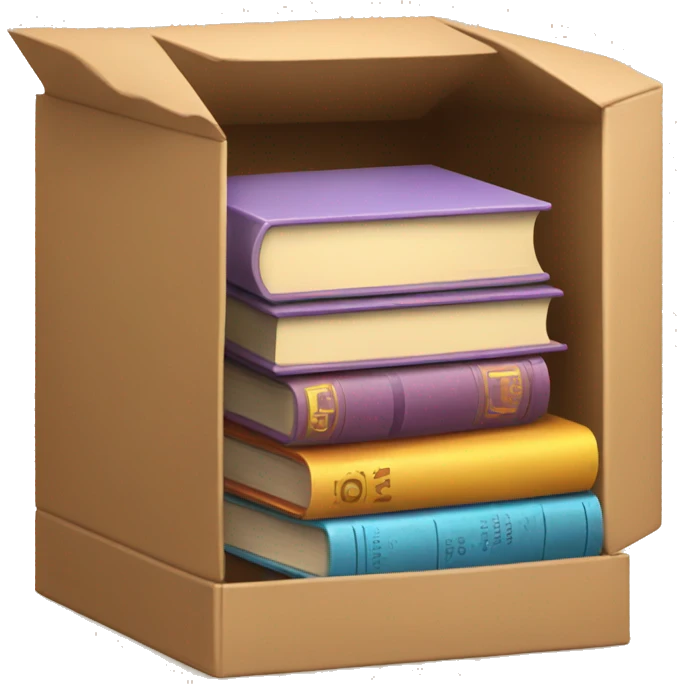 open box with books inside  emoji