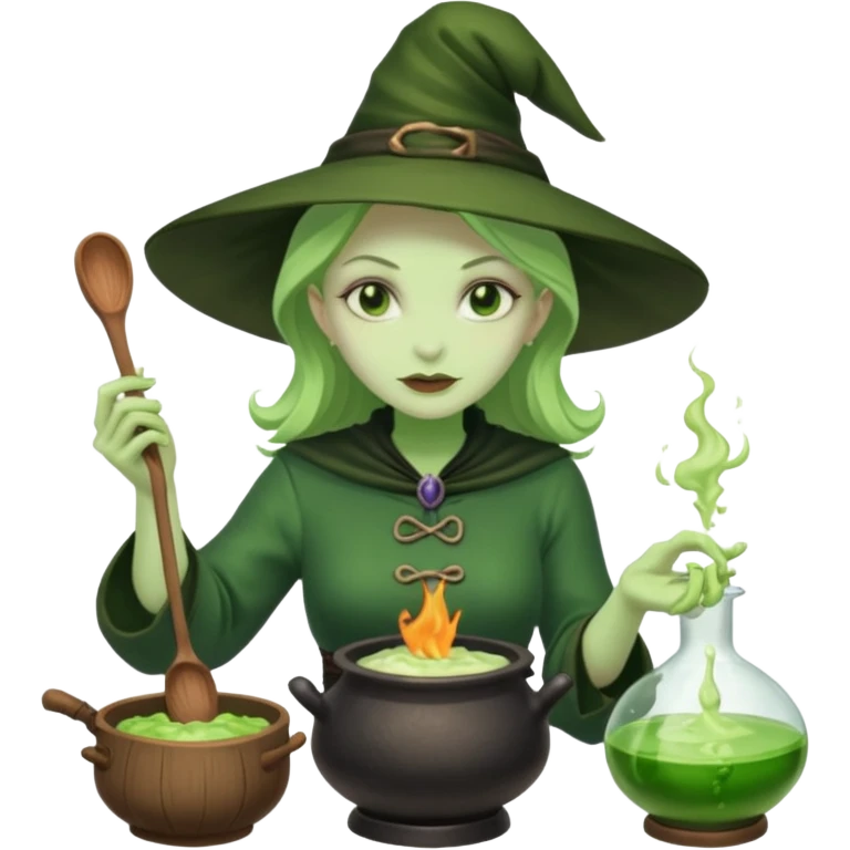 green witch cooking potion emoji