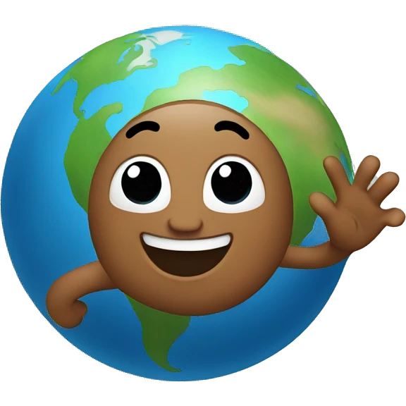 waving to earth emoji