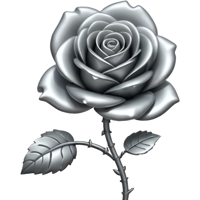 metal rose, without green leaves, just flower emoji