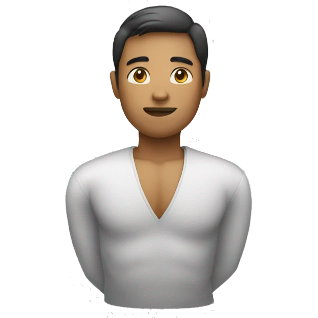 person with hands on chest emoji