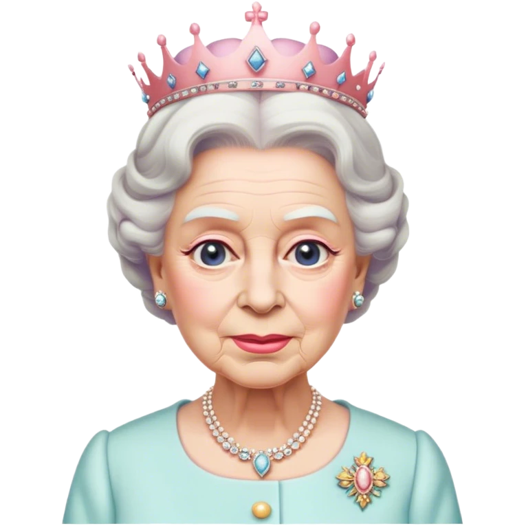
Queen Elizabeth in pastel clothes emoji
