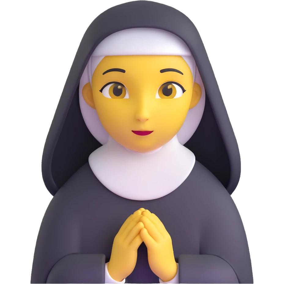 nun with yellow skin emoji