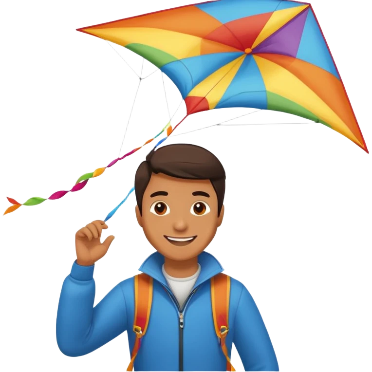 man with kite,Kite Flyers, big kite. emoji