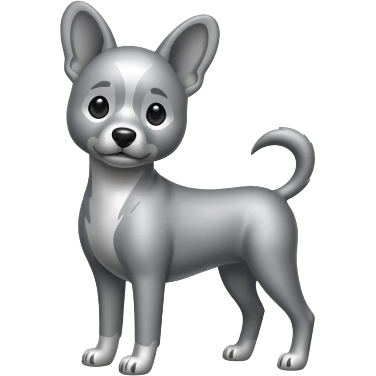 gray metal painted dog emoji