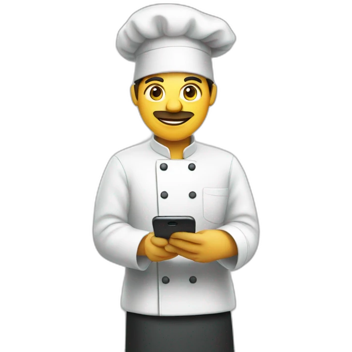 chef looking at phone emoji