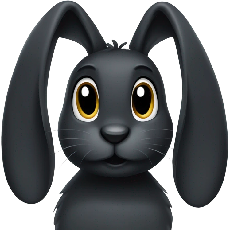Black bunny with ears down  emoji