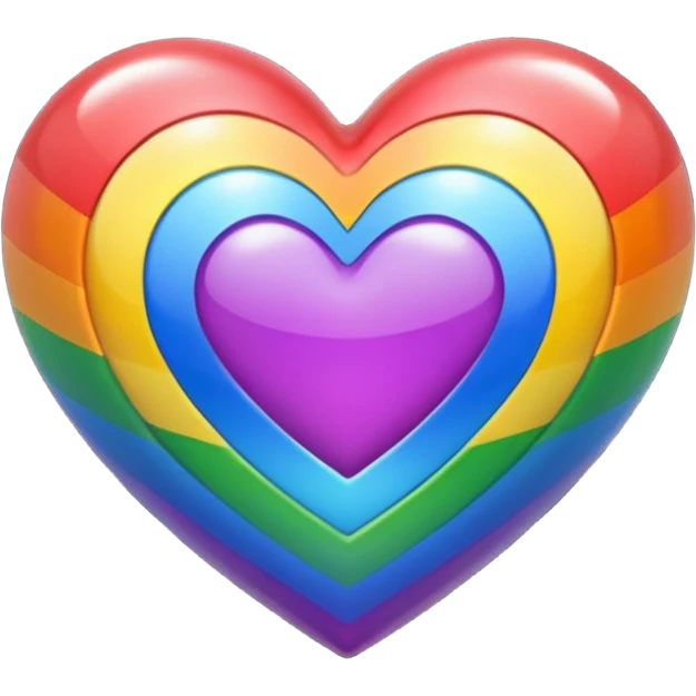 rainbow pride heart with a glossy look emoji