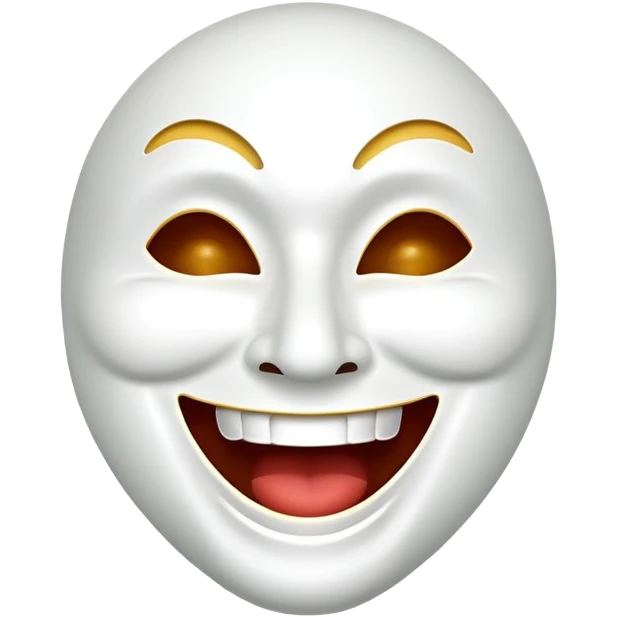 comedy mask with exaggerated laughing expression emoji