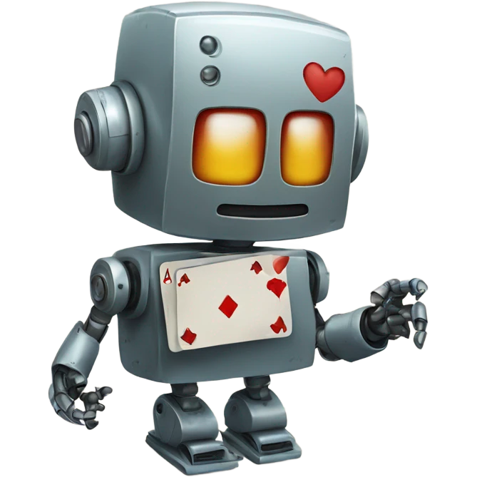 robot playing cards emoji