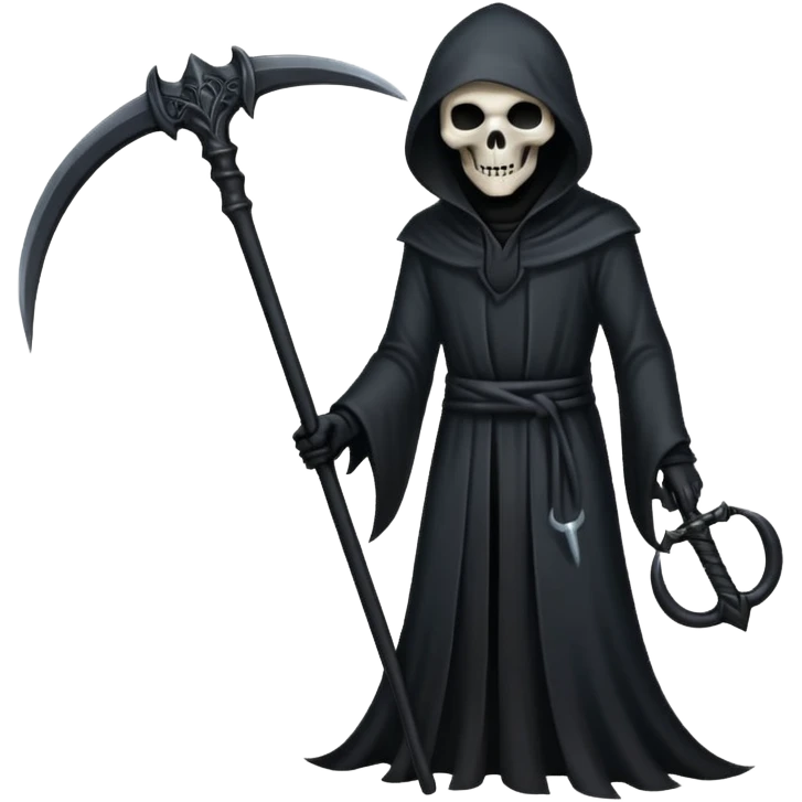 Shadow Scythe for grim reaper with black aura and the scythe must be black and straight in the handle with no additional things emoji
