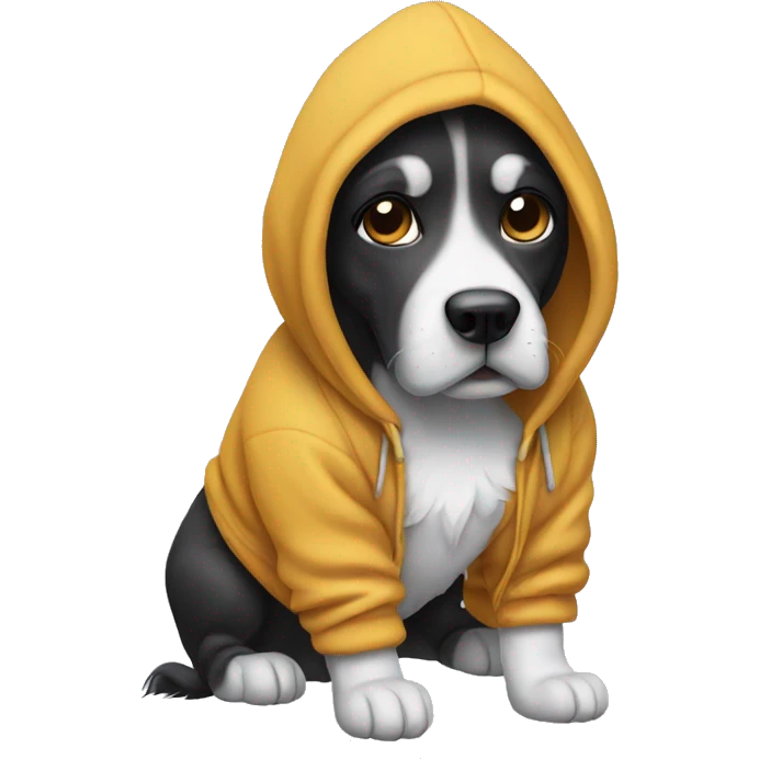 Dog wearing a hoodie emoji